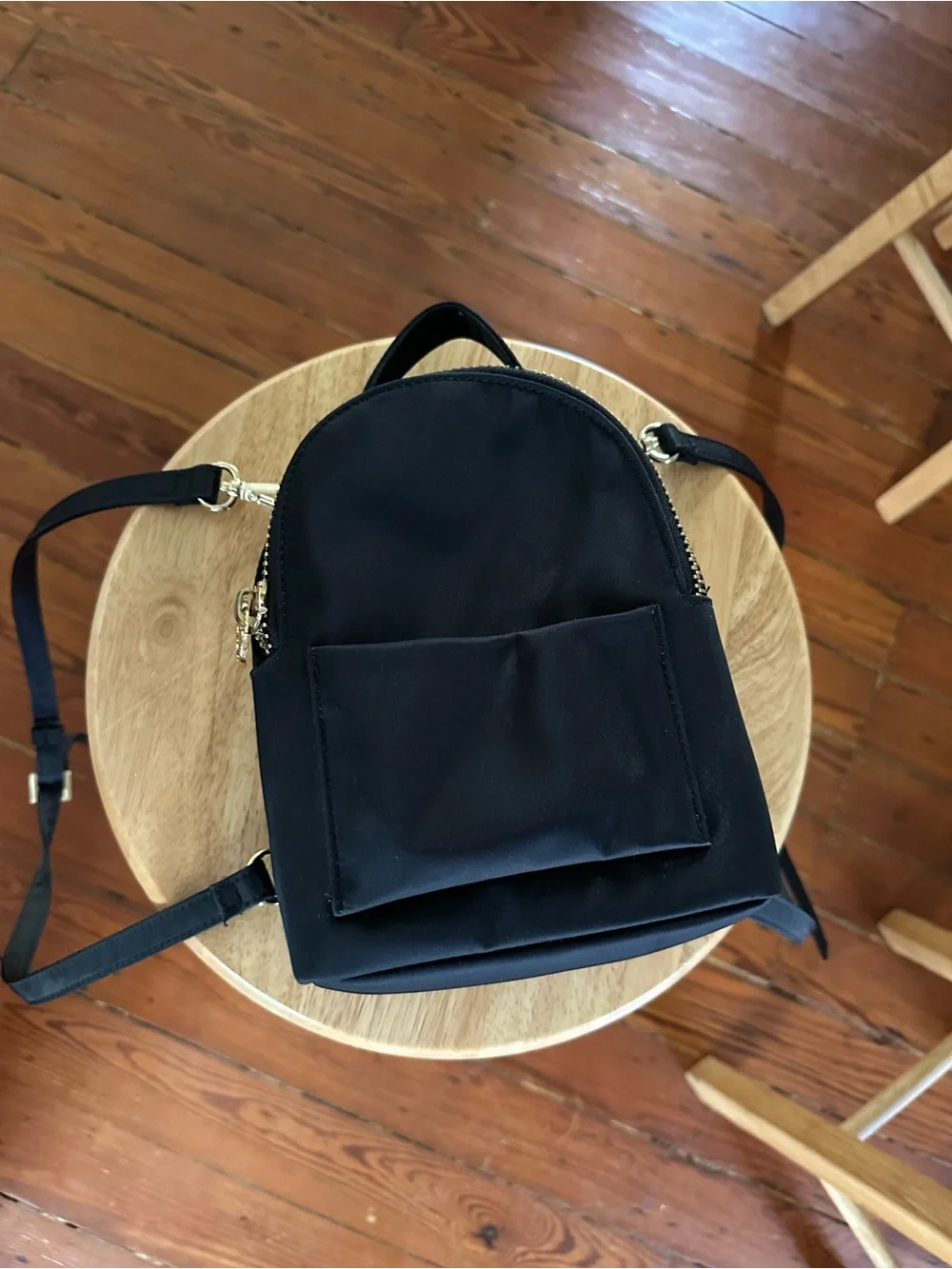 Stoney Clover Lane Black Mini Backpack Crossbody with Gold Hardware